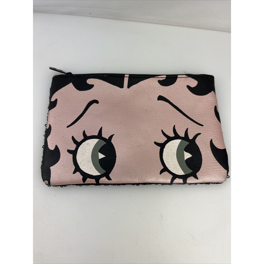 Betty Boop Makeup Bag Travel  Clutch Wallet Handbag with Sequins